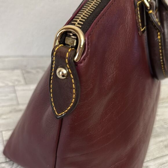 Dooney and Bourke Burgundy Leather Handbag - Picture 4 of 15